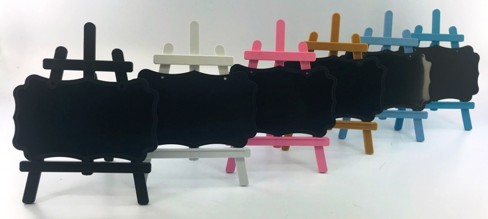 Kit Cavalete Azul Bebê/Lousa Preta