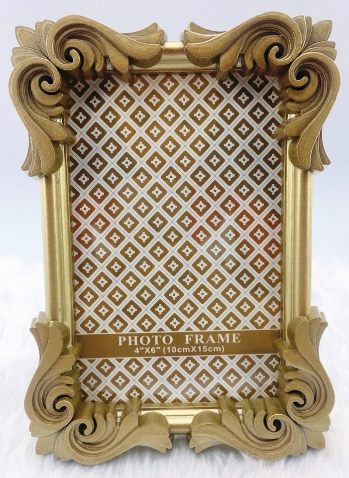 Porta Retrato Plástico Provençal - Dourado