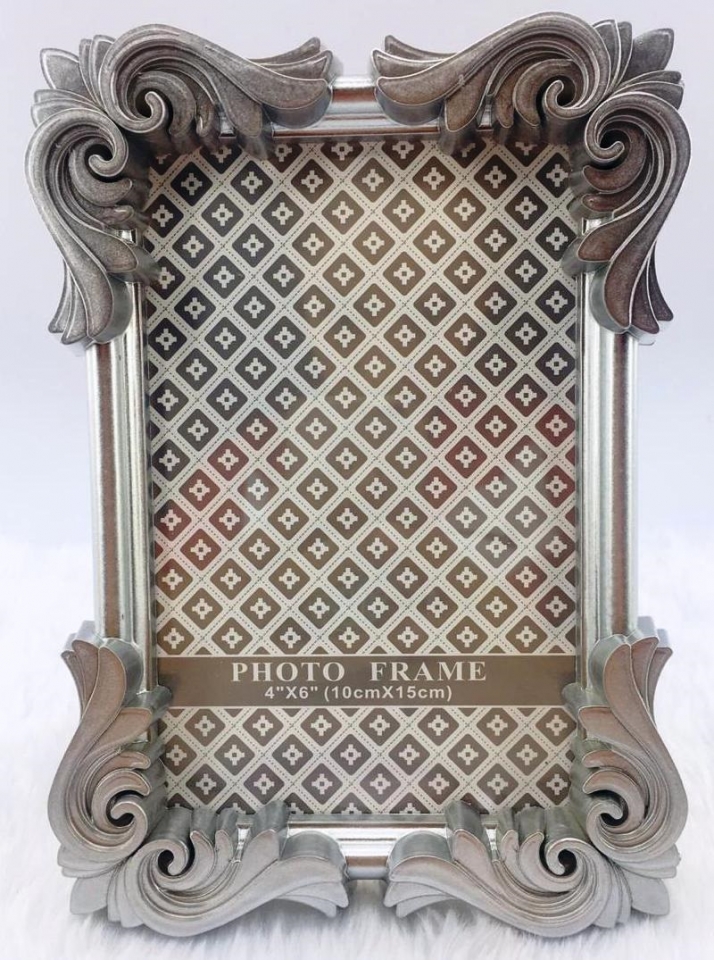 Porta Retrato Plástico Provençal - Prata