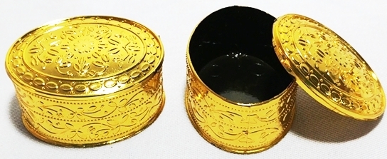 Caixinha Porta Jóia Oval - Dourada