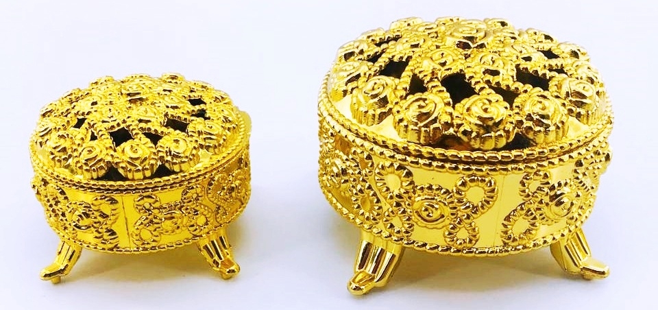 Caixinha Porta Jóia Redondo - Dourado