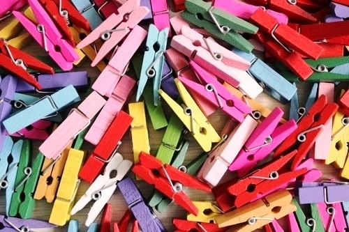 Mini Prendedor de Madeira - Branco