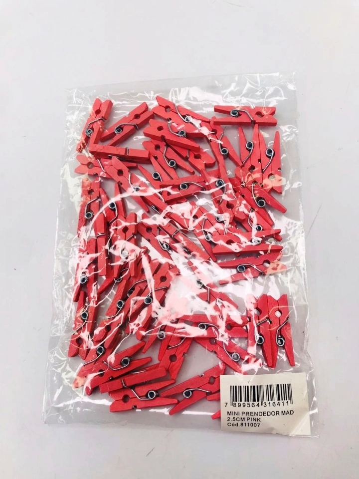 Mini Prendedor de Madeira - Pink