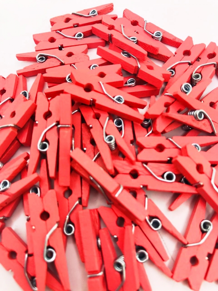 Mini Prendedor de Madeira - Pink