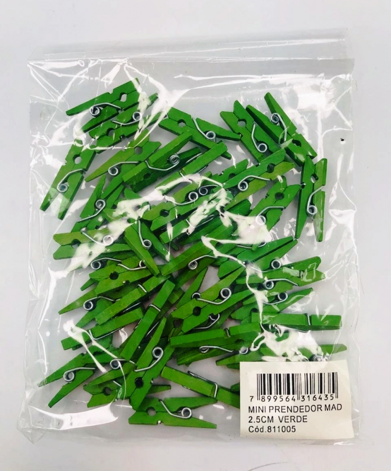 Mini Prendedor de Madeira - Verde