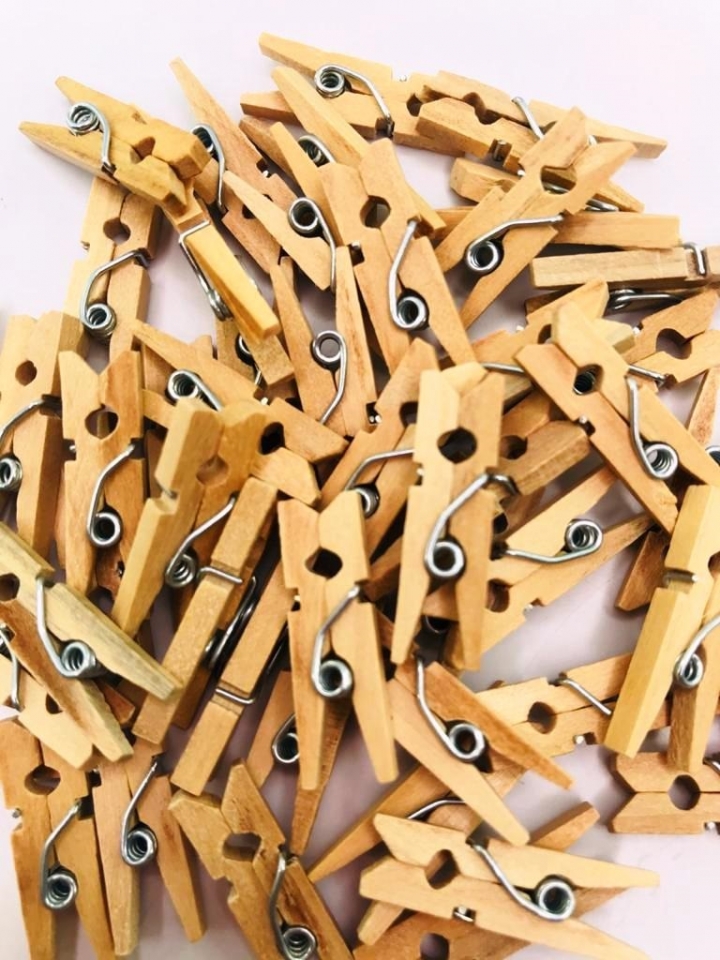 Mini Prendedor de Madeira - Natural