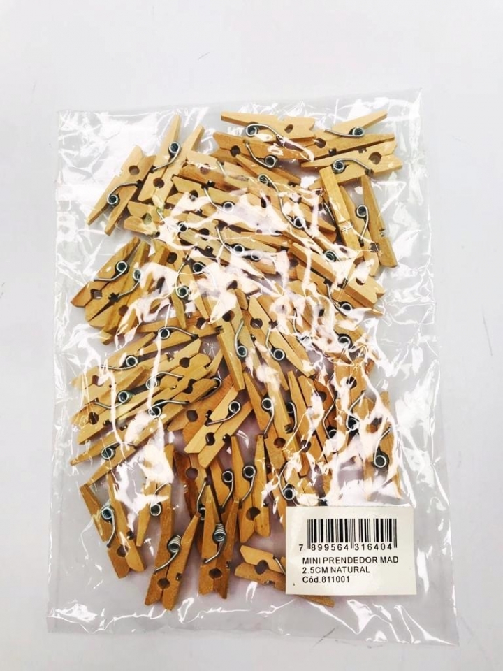 Mini Prendedor de Madeira - Natural