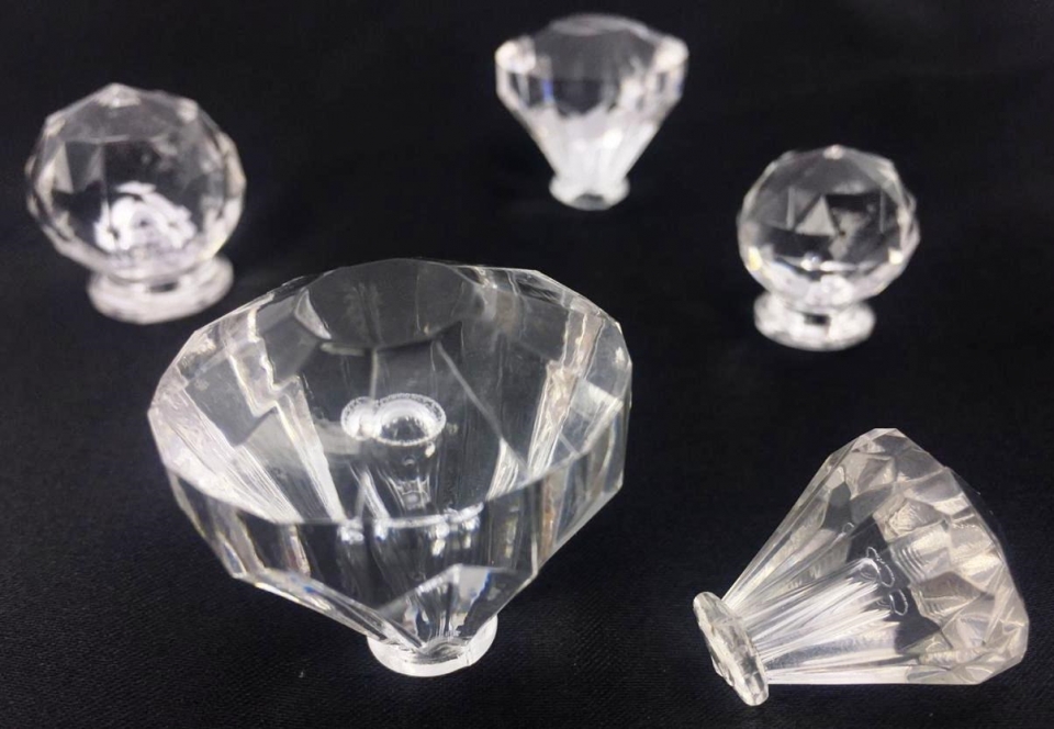 Puxador Acrílico Diamante 30mm - Cristal