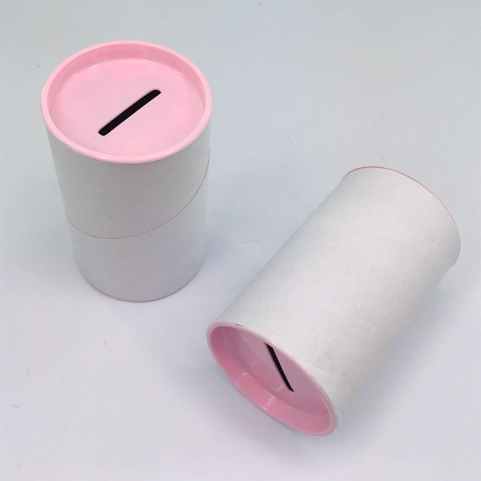 Cofrinho de Papelão - Rosa Bebê