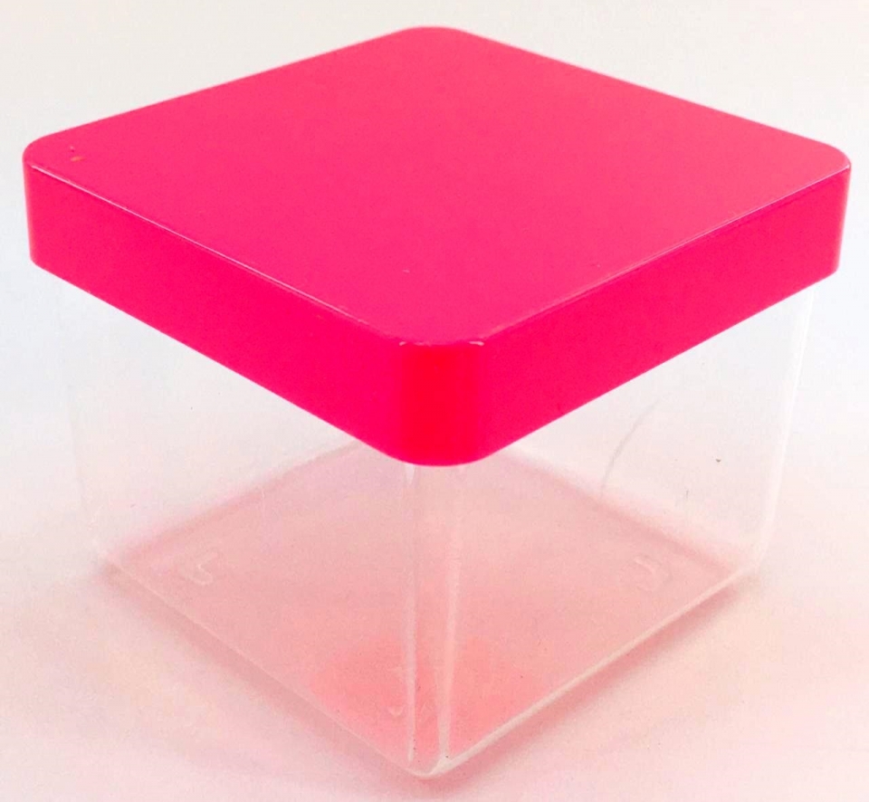 Caixa Acrílica 6x6cm - Tampa Pink