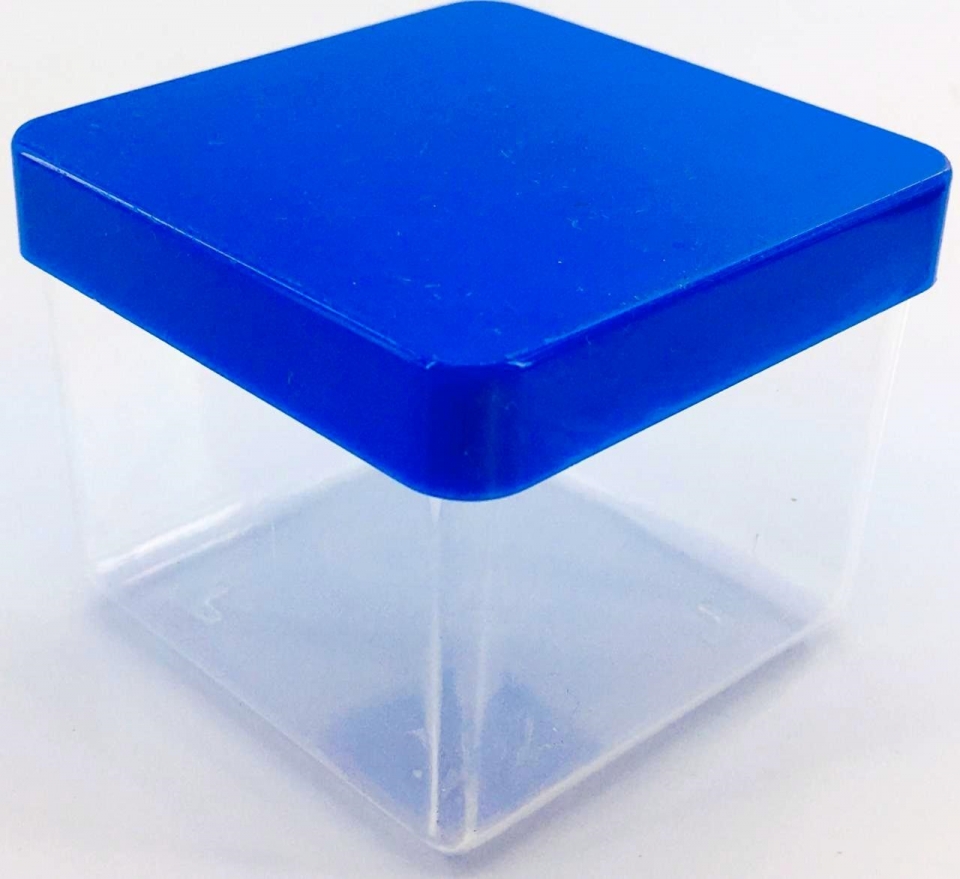 Caixa Acrílica 6x6cm - Tampa Azul Bic