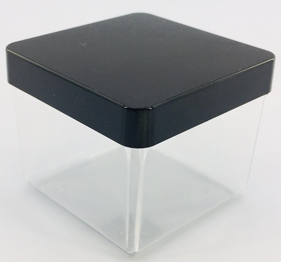 Caixa Acrílica 6x6cm - Tampa Preta
