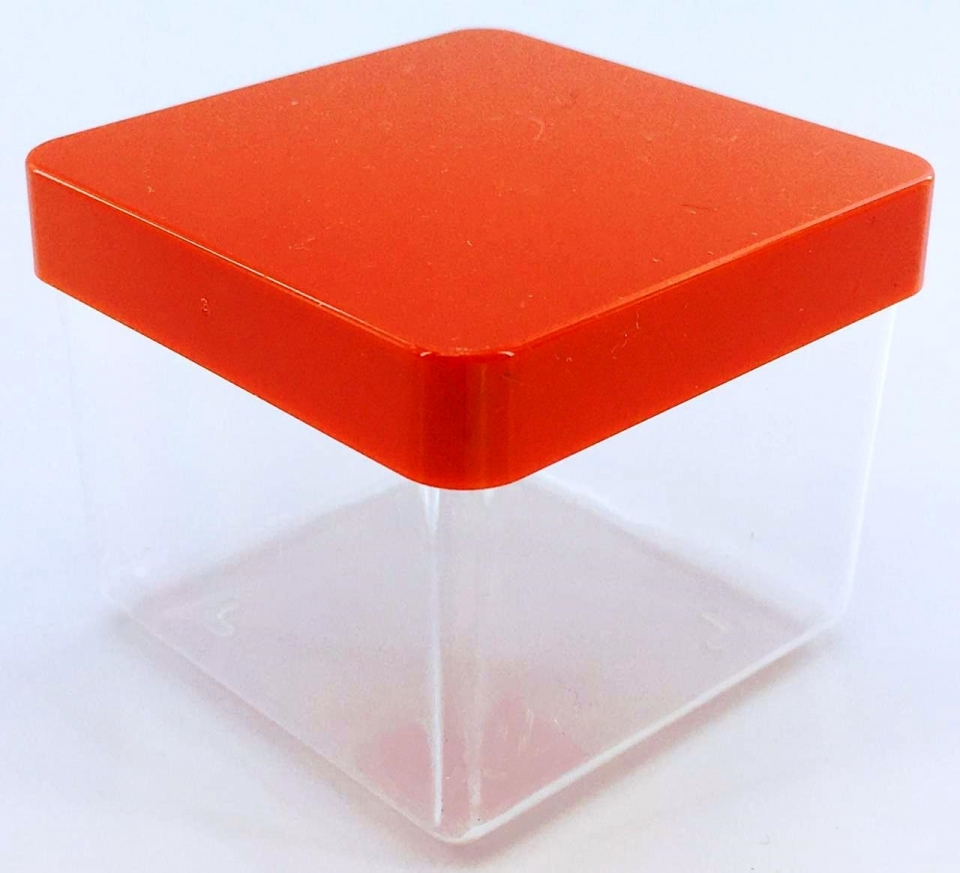 Caixa Acrílica 6x6cm - Tampa Vermelha