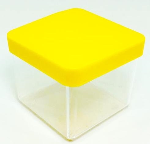 Caixa Acrílica 4x4 cm - Tampa Amarelo