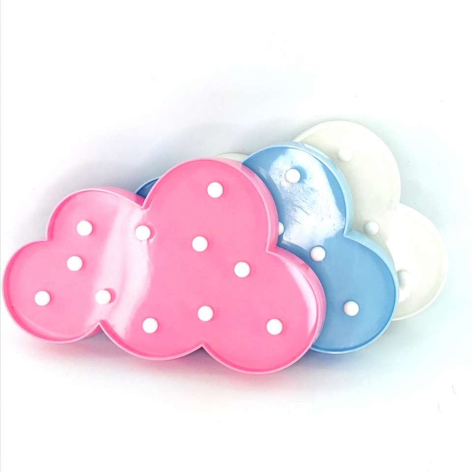 Luminária LED Nuvem - Rosa Bebê