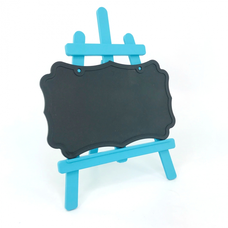 Kit Cavalete Azul Tiffany/Lousa Preta