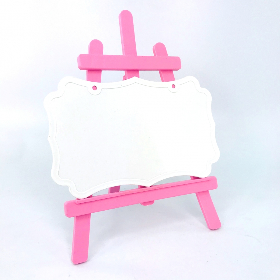 Kit Cavalete Rosa/Lousa Branca