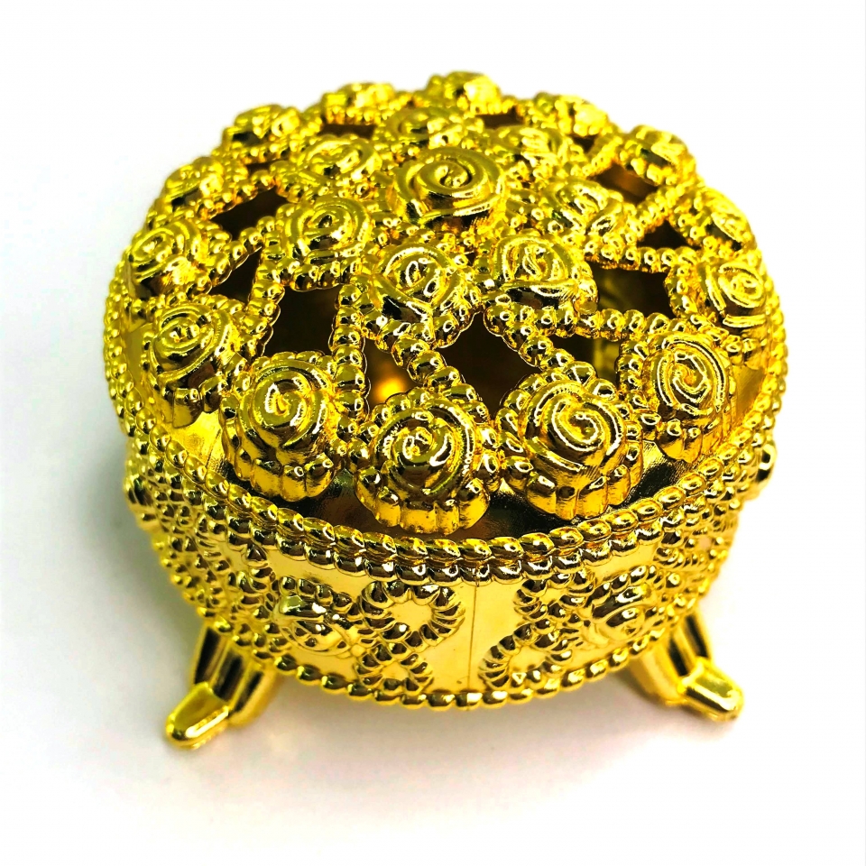 Caixinha Porta Jóia Redondo - Dourado