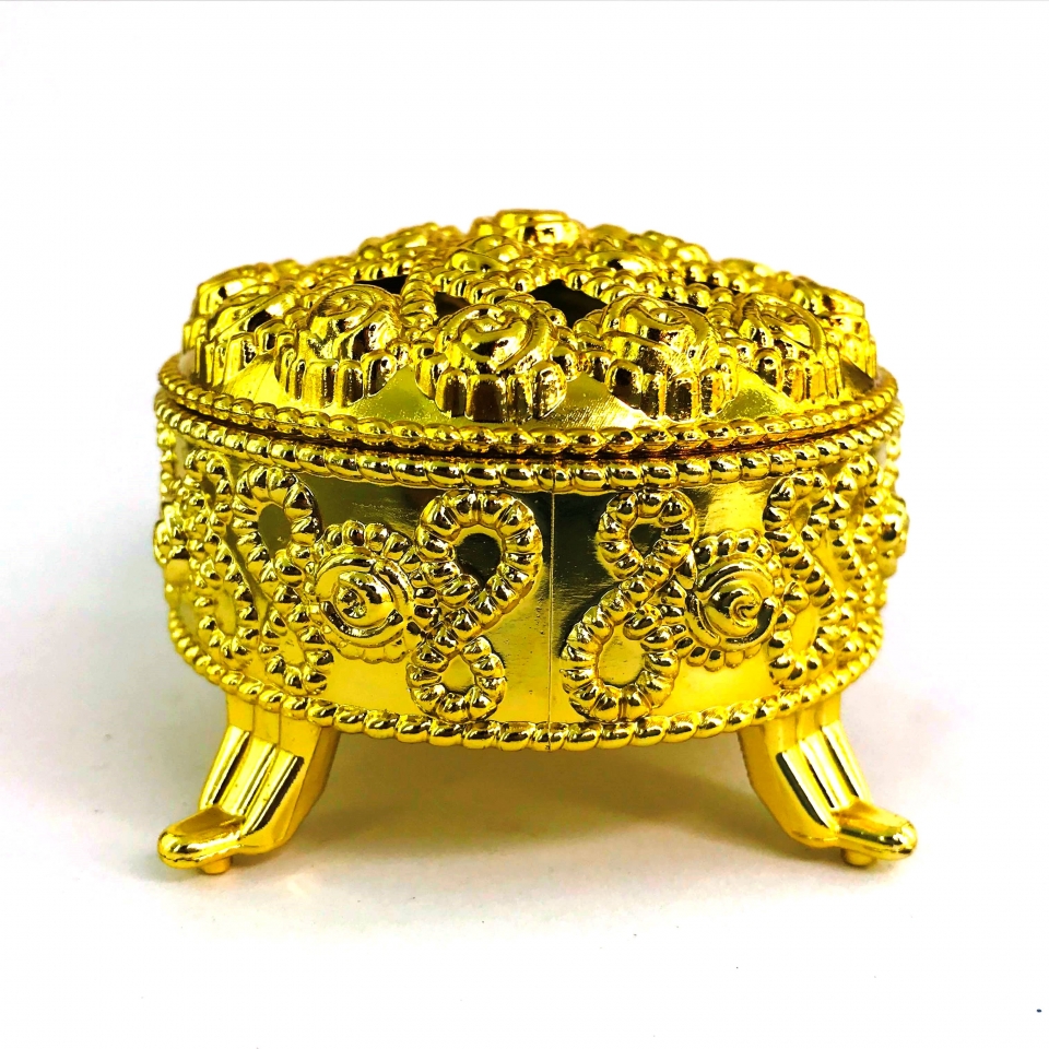 Caixinha Porta Jóia Redondo - Dourado