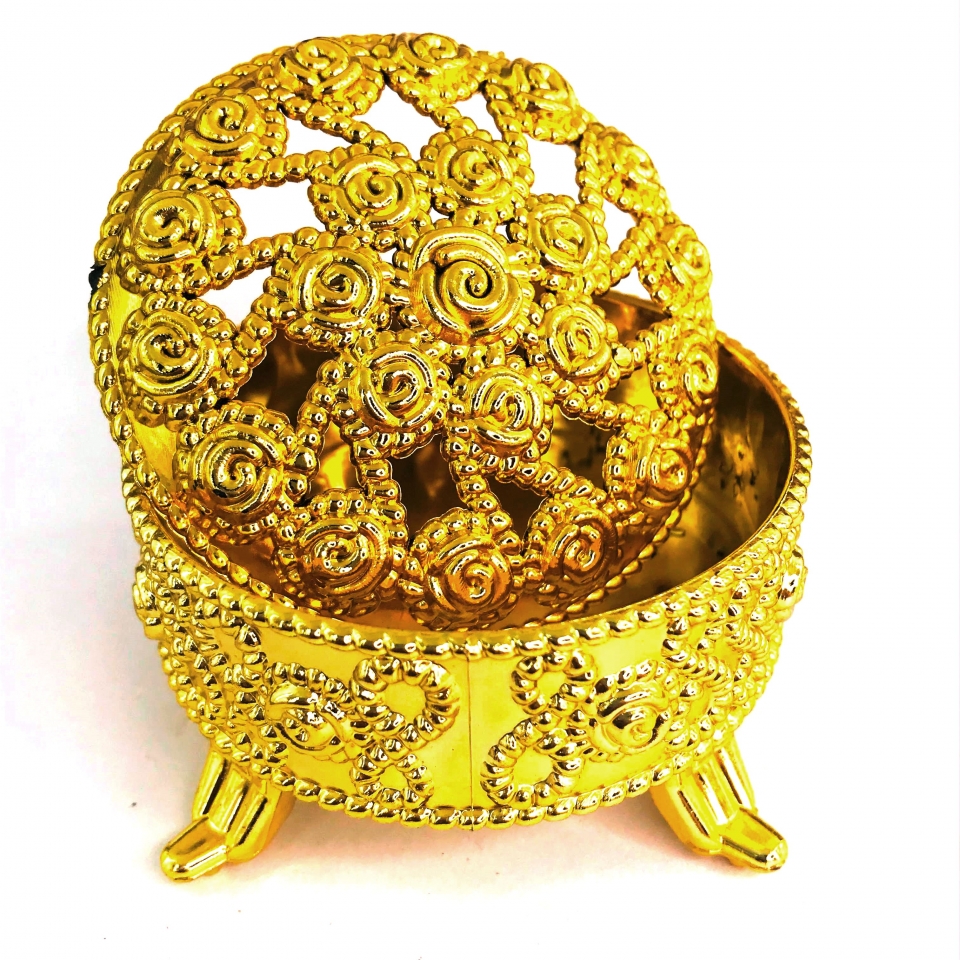 Caixinha Porta Jóia Redondo - Dourado