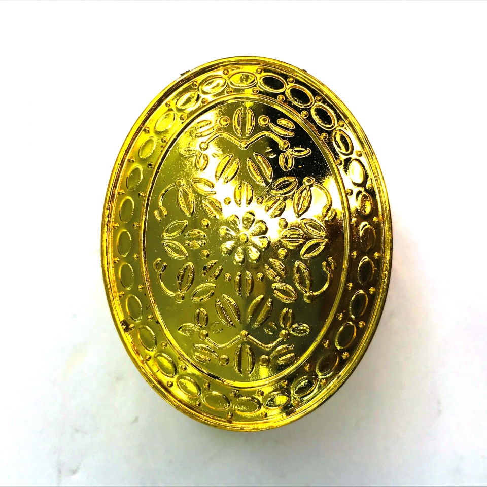 Caixinha Porta Jóia Oval - Dourada