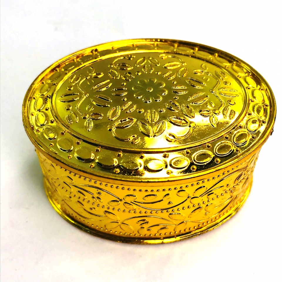 Caixinha Porta Jóia Oval - Dourada