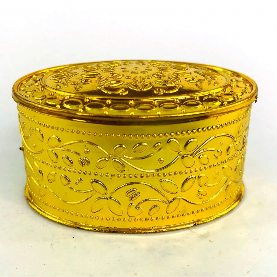 Caixinha Porta Jóia Oval - Dourada