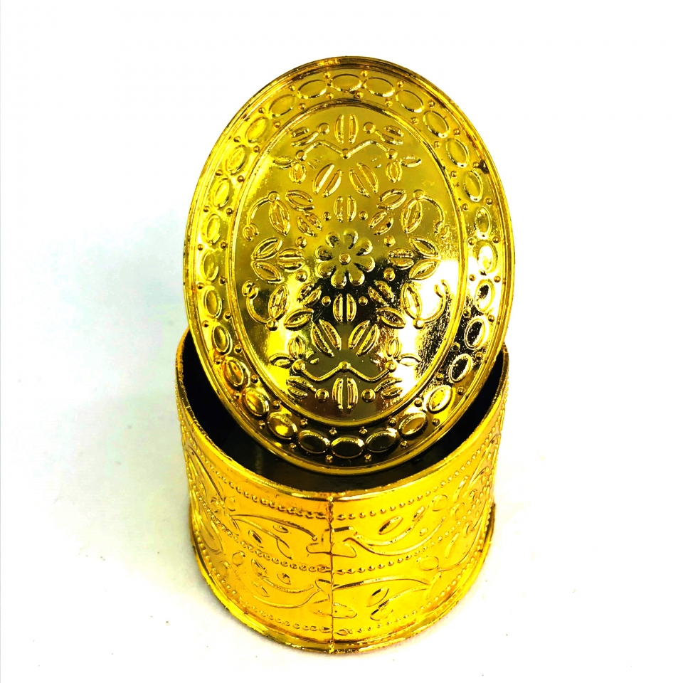 Caixinha Porta Jóia Oval - Dourada