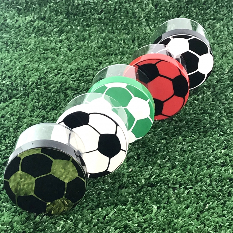 Pote Redondo em Acrílico 5x4cm - Futebol Verde/Branco