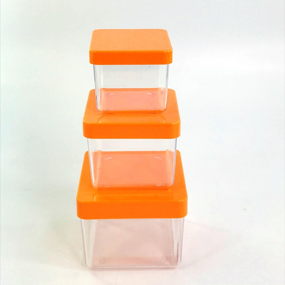 Caixa Acrílica 4x4 cm - Tampa Laranja