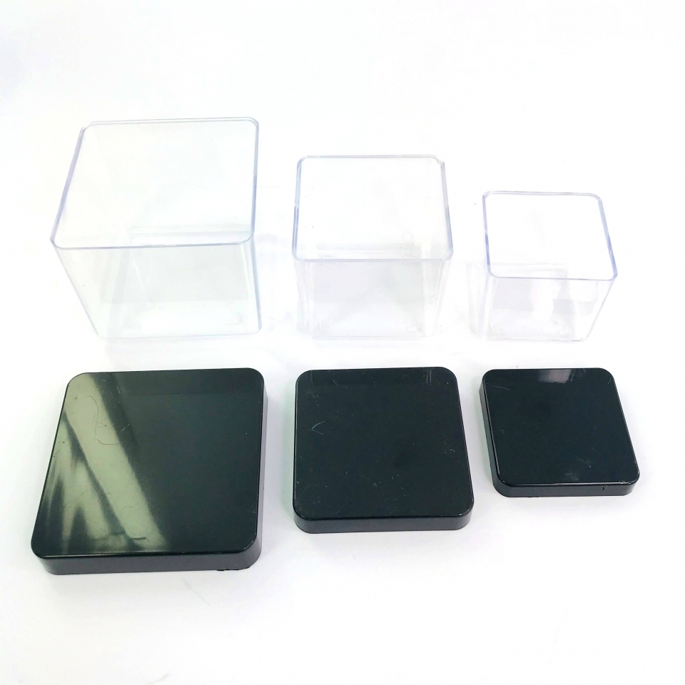 Caixa Acrílica 6x6cm - Tampa Preta