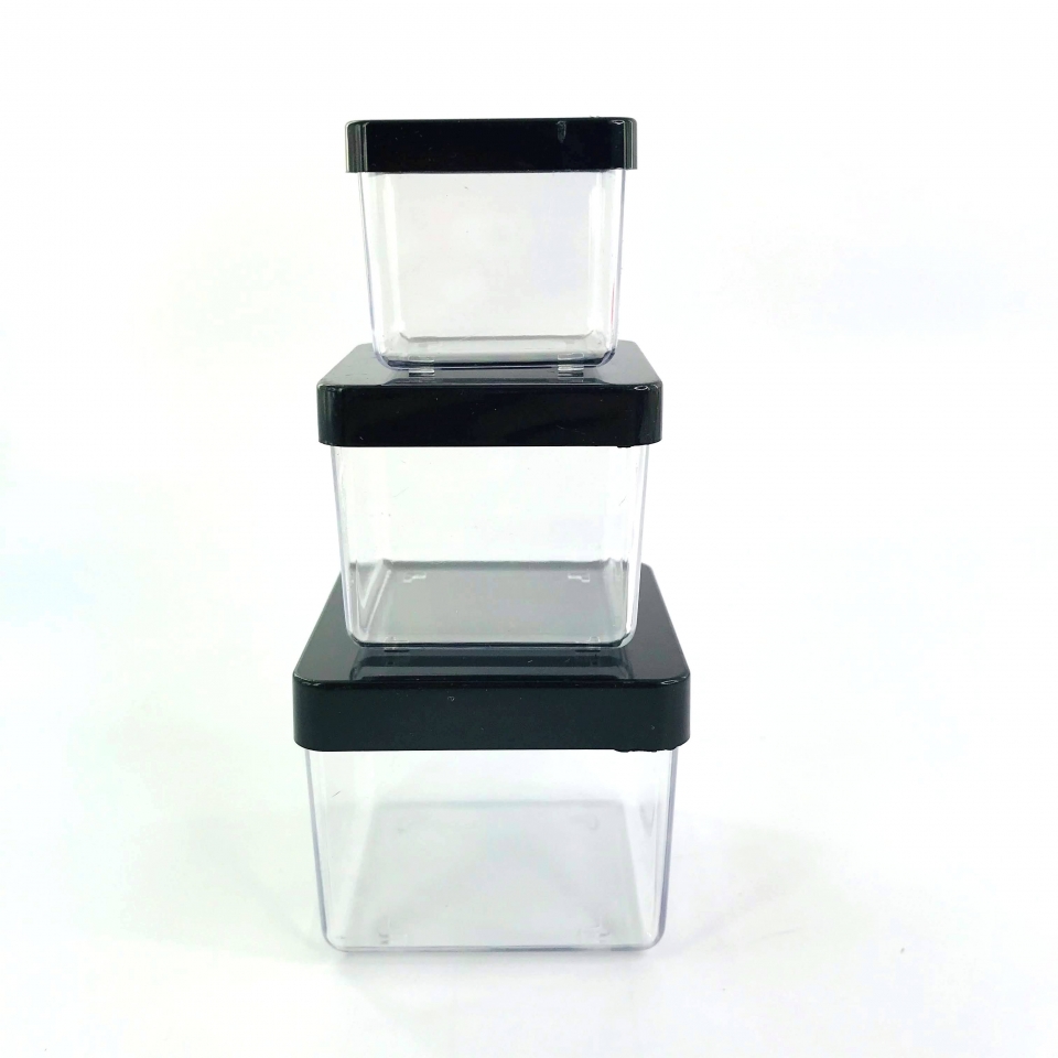 Caixa Acrílica 6x6cm - Tampa Preta