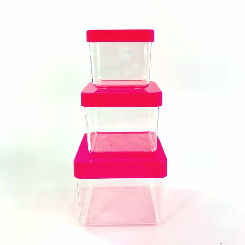 Caixa Acrílica 6x6cm - Tampa Pink