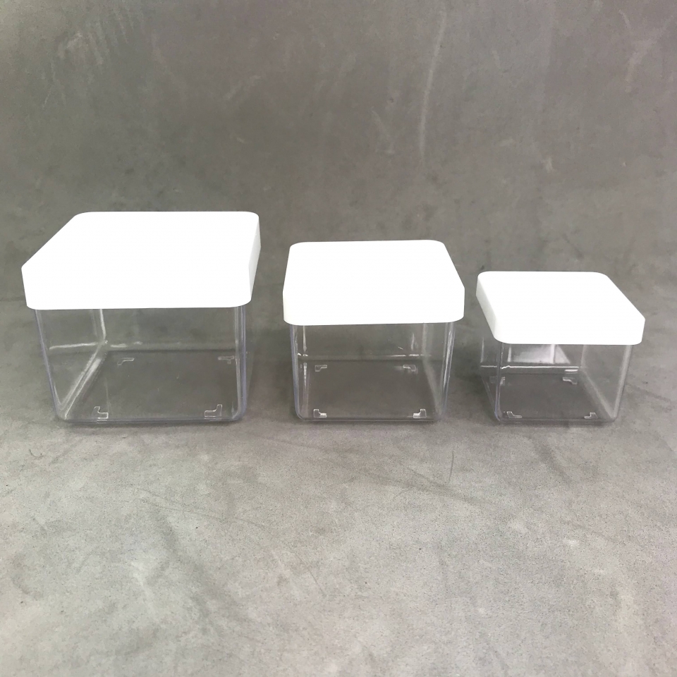 Caixa Acrílica 6x6cm - Tampa Branca