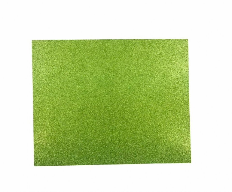 Folha de EVA com Glitter Verde Claro - 50x40 cm