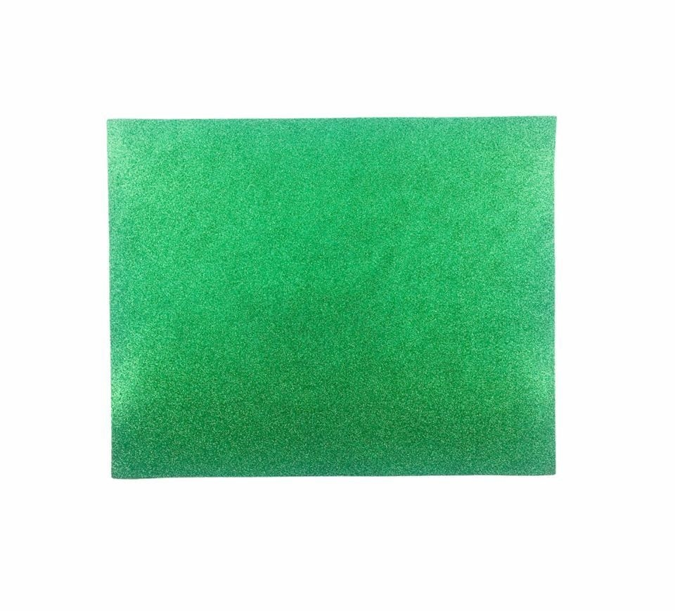 Folha de EVA com Glitter Verde Escuro - 50x40 cm