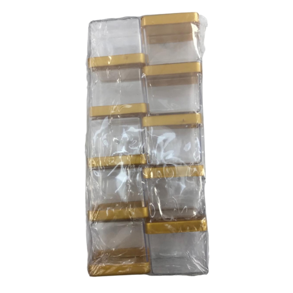 Caixa Acrílica 6x6cm - Tampa Ouro Perolado