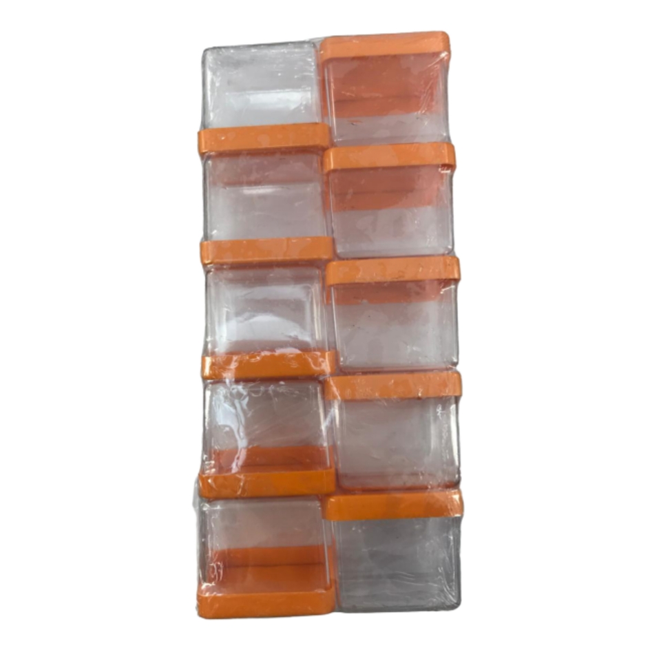 Caixa Acrílica 6x6cm - Tampa Laranja