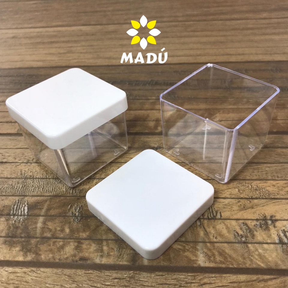 Caixa Acrílica 5x5cm - Tampa Branca