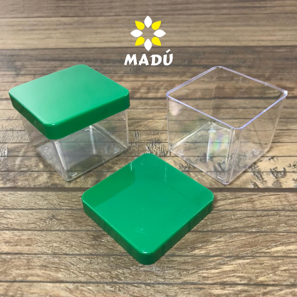 Caixa Acrílica 6x6cm - Tampa Verde