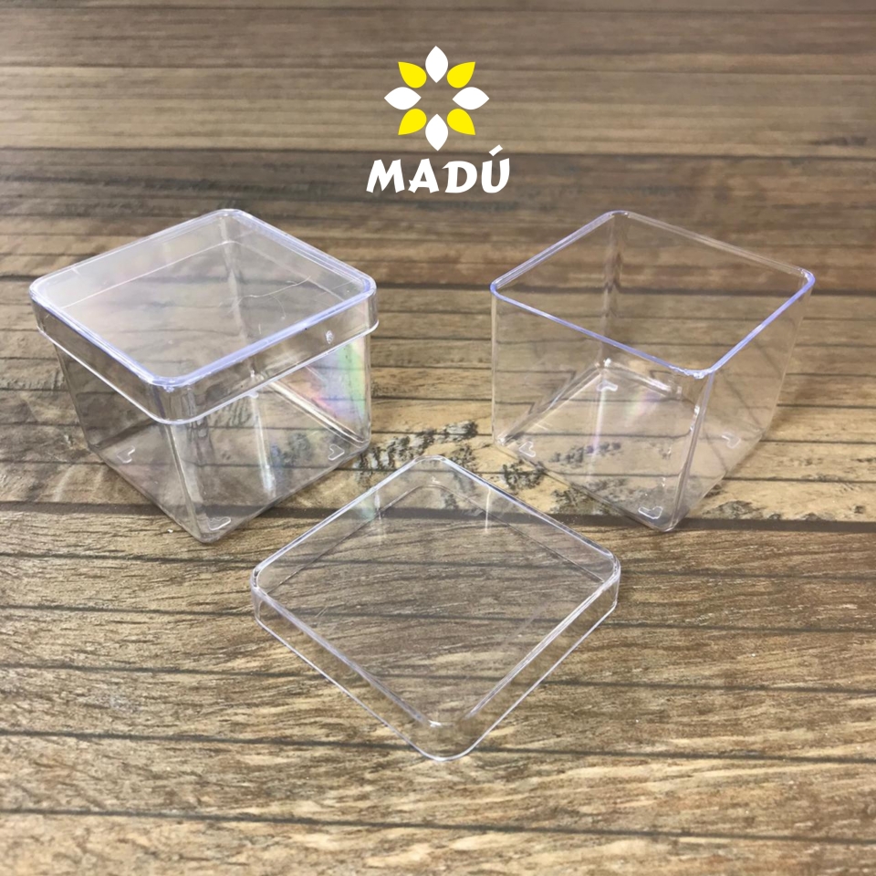 Caixa Acrílica 4x4 cm - Tampa Transparente