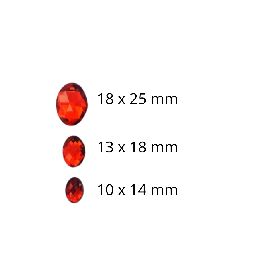 Chaton Oval 18x25 - Vermelho