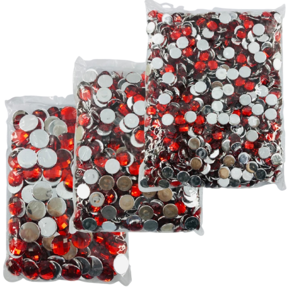 Chaton Redondo 12mm - Vermelho (SEM FURO)