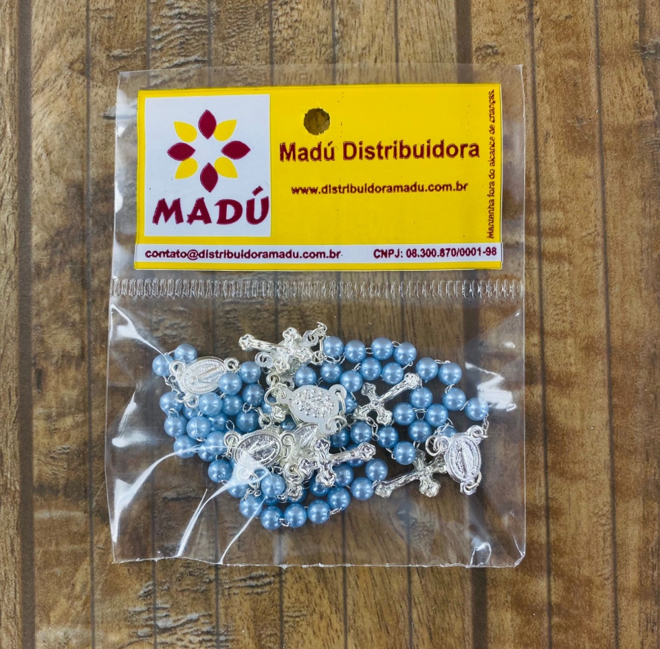 Mini Terço - Azul Bebê