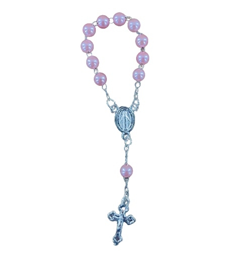 Mini Terço - Rosa Bebê