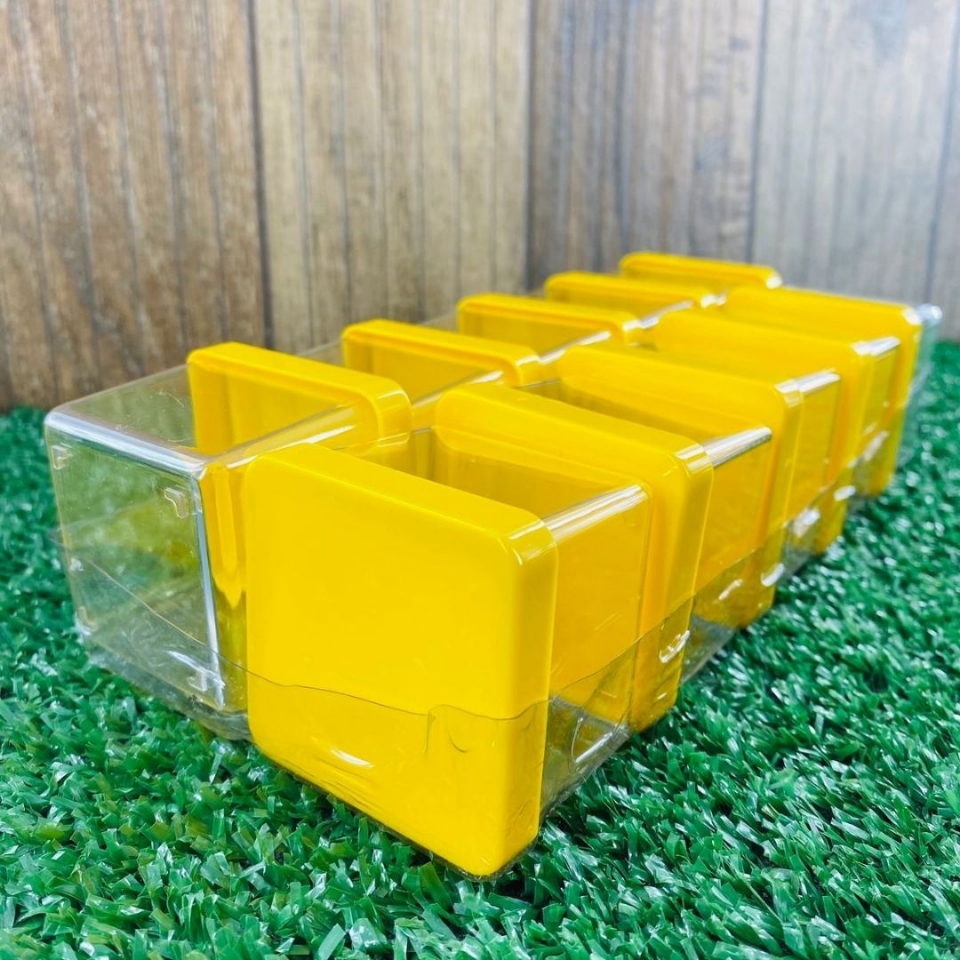 Caixa Acrílica 5x5cm - Tampa Amarela