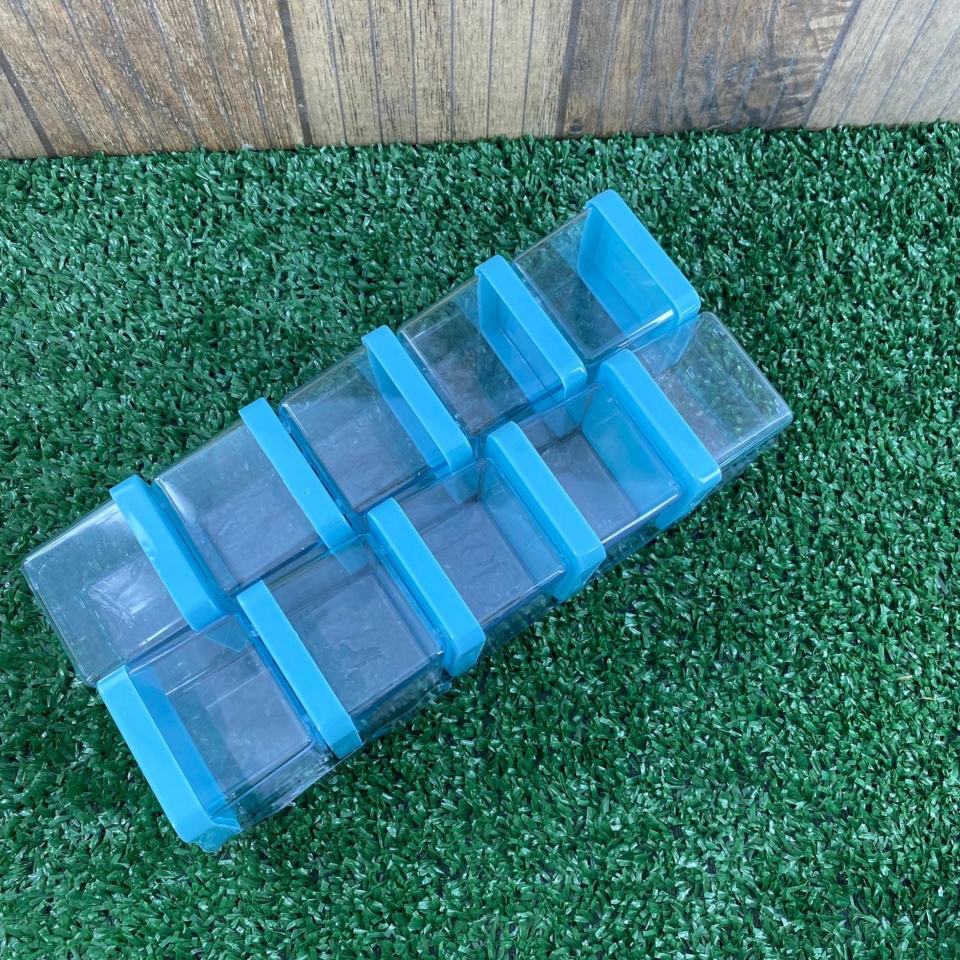 Caixa Acrílica 5x5cm - Tampa Azul Bebê