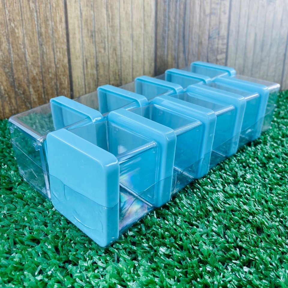 Caixa Acrílica 5x5cm - Tampa Azul Bebê