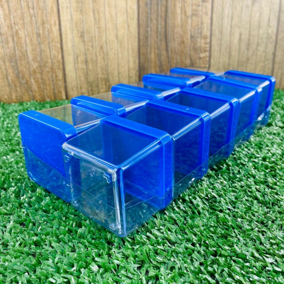 Caixa Acrílica 5x5cm - Tampa Azul Bic