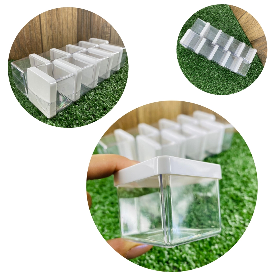 Caixa Acrílica 5x5cm - Tampa Branca